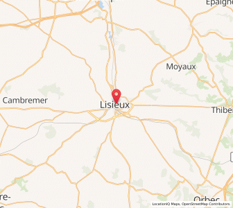 Map of Lisieux, Normandy