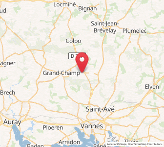 Map of Locmaria-Grand-Champ, Brittany