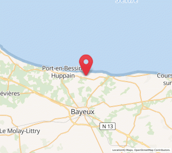 Map of Longues-sur-Mer, Normandy