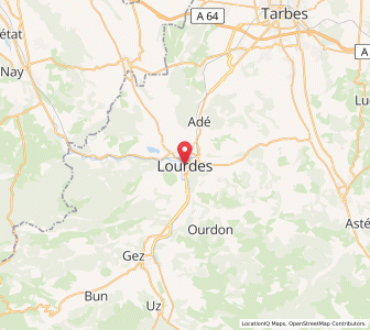 Map of Lourdes, Occitanie
