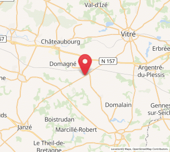Map of Louvigné-de-Bais, Brittany