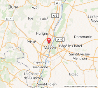 Map of Mâcon, Bourgogne-Franche-Comté