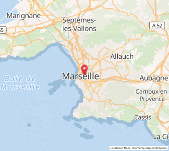 Map of Marseille, Provence-Alpes-Côte d'Azur