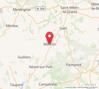 Map of Mauron, Brittany