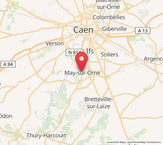 Map of May-sur-Orne, Normandy