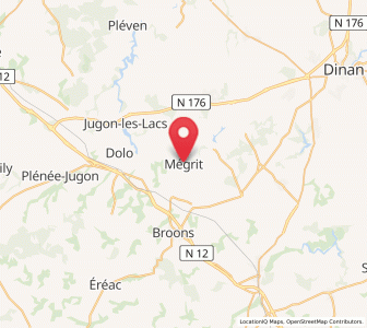 Map of Mégrit, Brittany