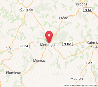 Map of Merdrignac, Brittany