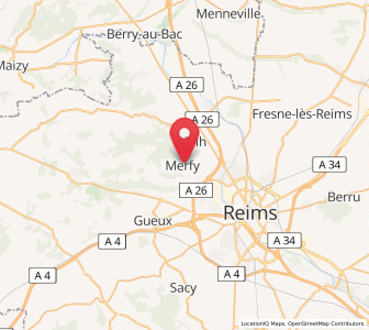 Map of Merfy, Grand Est