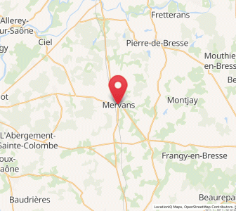 Map of Mervans, Bourgogne-Franche-Comté