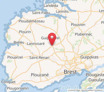 Map of Milizac, Brittany
