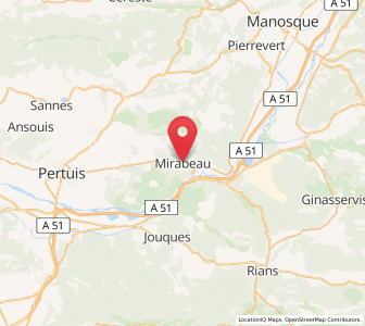 Map of Mirabeau, Provence-Alpes-Côte d'Azur