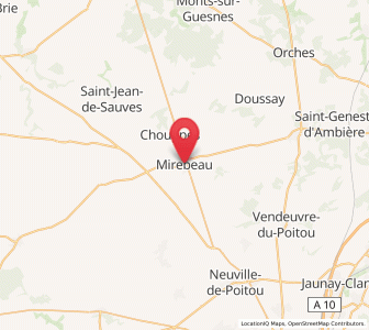 Map of Mirebeau, Nouvelle-Aquitaine