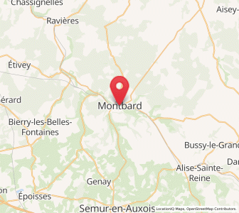 Map of Montbard, Bourgogne-Franche-Comté