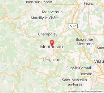 Map of Montbrison, Auvergne-Rhône-Alpes