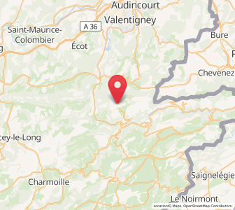 Map of Montécheroux, Bourgogne-Franche-Comté