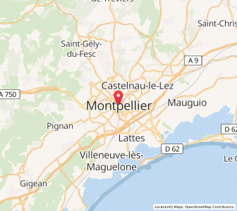 Map of Montpellier, Occitanie