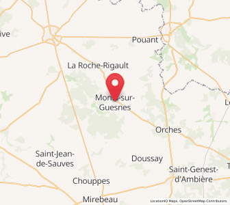 Map of Monts-sur-Guesnes, Nouvelle-Aquitaine