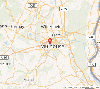 Map of Mulhouse, Grand Est