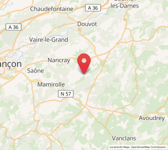 Map of Naisey-les-Granges, Bourgogne-Franche-Comté