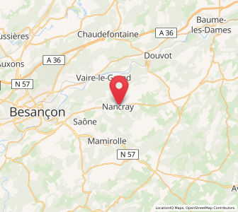 Map of Nancray, Bourgogne-Franche-Comté
