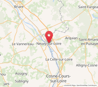 Map of Neuvy-sur-Loire, Bourgogne-Franche-Comté