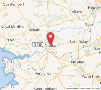 Map of Nivillac, Brittany