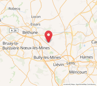 Map of Noyelles-lès-Vermelles, Hauts-de-France