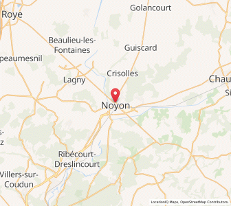 Map of Noyon, Hauts-de-France