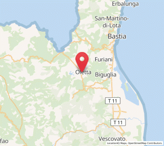 Map of Oletta, Corsica