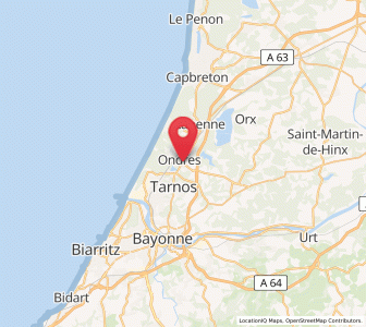 Map of Ondres, Nouvelle-Aquitaine