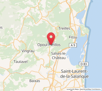 Map of Opoul, Occitanie