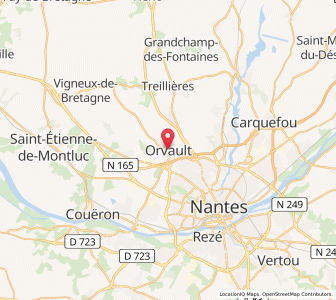 Map of Orvault, Pays de la Loire