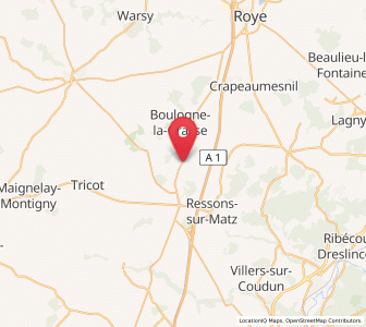 Map of Orvillers-Sorel, Hauts-de-France
