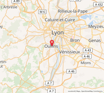 Map of Oullins, Auvergne-Rhône-Alpes