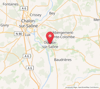 Map of Ouroux-sur-Saône, Bourgogne-Franche-Comté