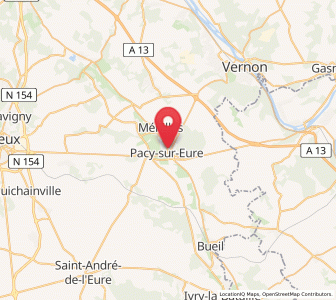 Map of Pacy-sur-Eure, Normandy