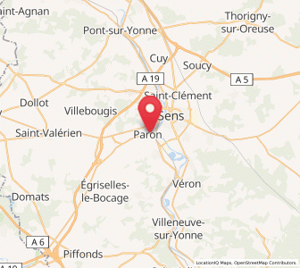 Map of Paron, Bourgogne-Franche-Comté