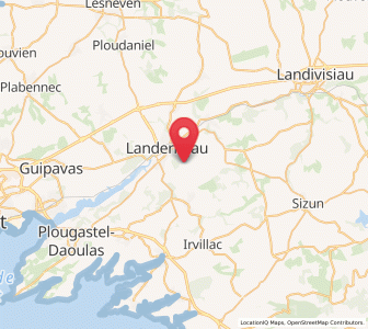 Map of Pencran, Brittany