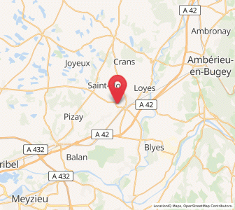 Map of Pérouges, Auvergne-Rhône-Alpes