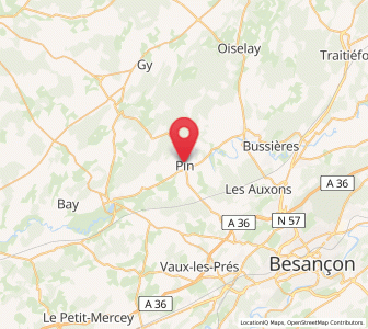Map of Pin, Bourgogne-Franche-Comté