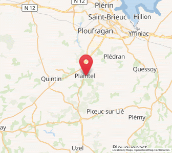 Map of Plaintel, Brittany