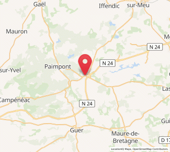 Map of Plélan-le-Grand, Brittany