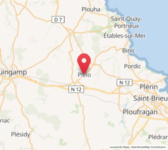 Map of Plélo, Brittany
