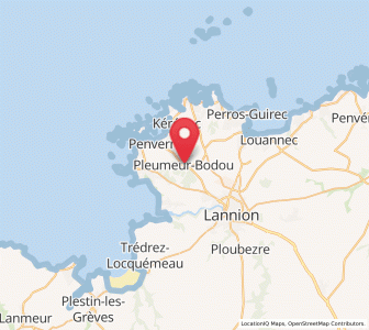 Map of Pleumeur-Bodou, Brittany