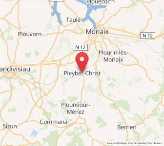 Map of Pleyber-Christ, Brittany