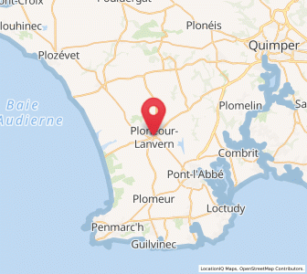 Map of Plonéour-Lanvern, Brittany