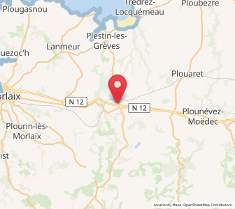 Map of Plouégat-Moysan, Brittany