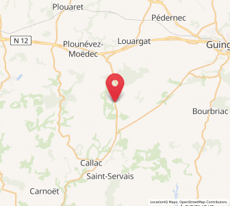 Map of Plougonver, Brittany