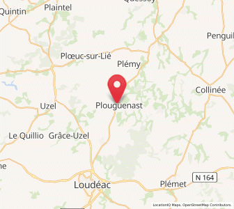 Map of Plouguenast, Brittany