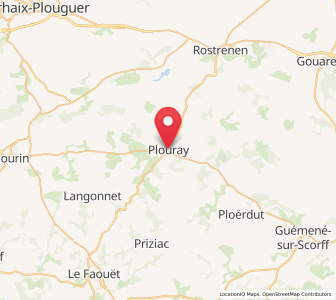 Map of Plouray, Brittany